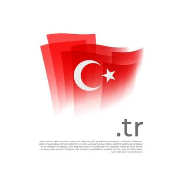 Turkey flag. Vector stylized design national poster on white background. Turkish Stock Illustration