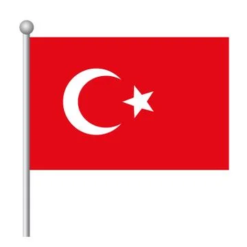 Turkey flag vector template background realistic copy Stock Illustration