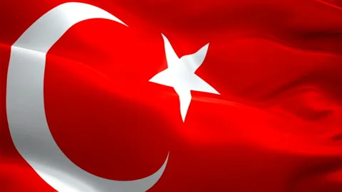 Turkey flag video waving in wind. Realistic Turkish Flag background. Stock Footage 102827208