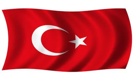 Turkey flag in wave Stock Illustration