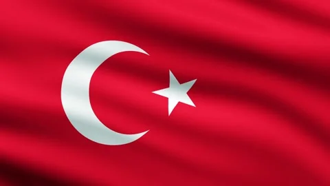 Turkey flag waving full screen background animation Stock Footage 263603448