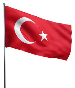 Turkey Flag Waving Stock Illustration