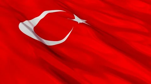 Turkey flag waving. Seamless Vídeo Stock 48682101