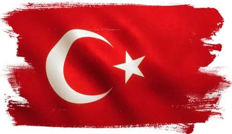 Turkey Flag Waving - Turkish Texture Stock Illustration
