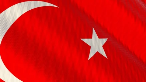 Turkey flag waving white background loop 스톡 동영상 342965959