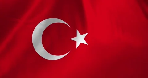 Turkey flag waving with the wind background loop video animation Video stock 327173716