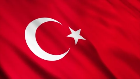 Turkey Flag waving in the wind Stock Footage 236435350