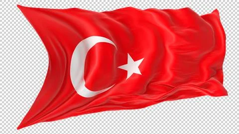 Turkey Flag Waving in the Wind Stock Illustration