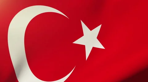 Turkey flag waving in the wind. Looping sun rises style.  Animation loop Stock-Footage 47986443