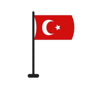 Turkey flag on white background Stock Illustration