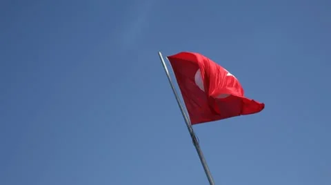 Turkey Flag2 Stock Footage 10736211