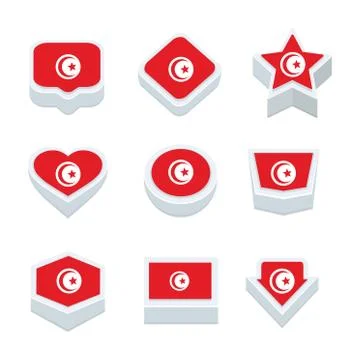 Turkey flags icons and button set nine styles 스톡 일러스트
