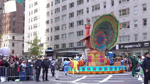 Turkey float going through 89th Annual Macys parade 4k Stock Footage 57828324