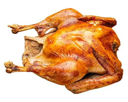 Turkey. Fully cooked turkey or chicken on Holiday dinner. Stock Photos