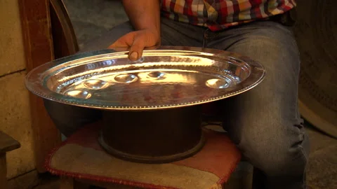 Turkey gaziantep coppersmiths bazaar Stock Footage 166814786