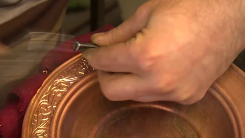 Turkey gaziantep coppersmiths bazaar Stock Footage 166815136