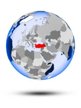 Turkey on globe Stock Illustration