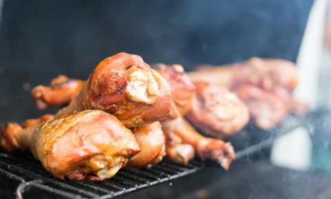 Turkey on the grill close-up Stock Photos