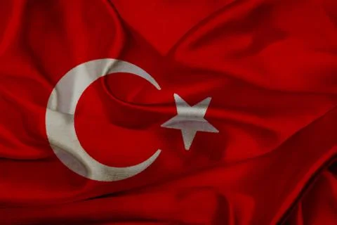 Turkey grunge waving flag Stock Illustration