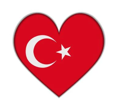 Turkey heart flag Illustrazione stock