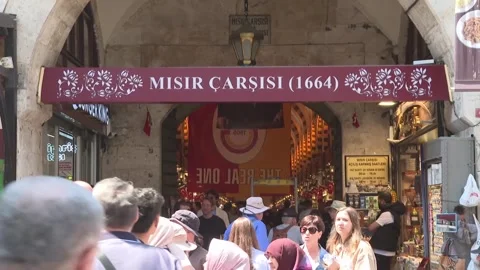 Turkey: Historic Spice Bazaar remains one of Istanbul's busiest marketpl... Stock Footage 337105765