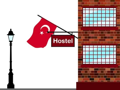 Turkey Hostels Vector Illustration Stock Illustration