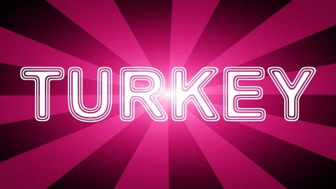 Turkey icon in red abstract background with rays. Video stock 114026669
