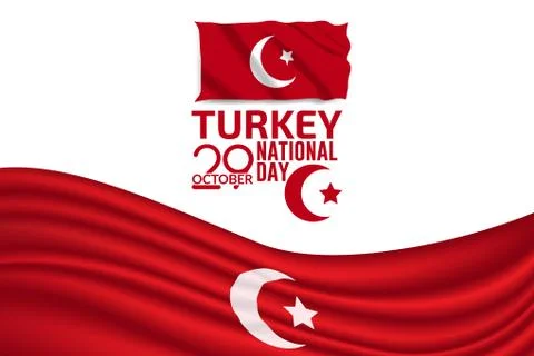 Turkey Independence Day Flag Vector Background Illustration Stock Illustration