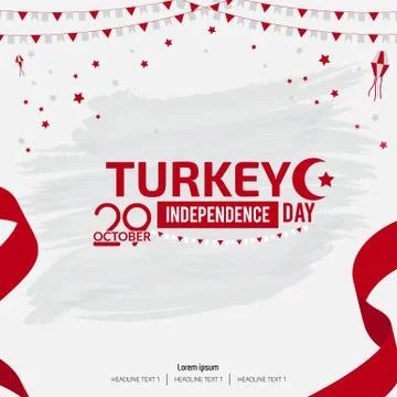 Turkey Independence Day Flag Vector Background Illustration Stock Illustration