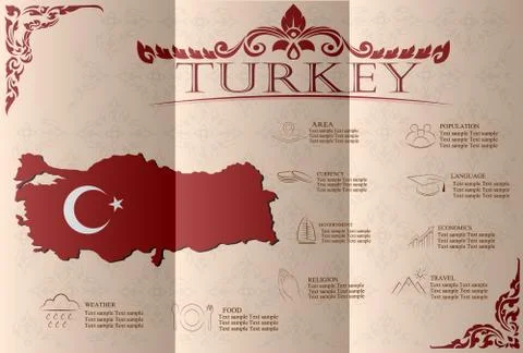 Turkey infographics, statistical data, sights. Vector illustration Stock Illustration