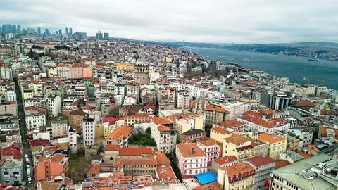 Turkey, Istanbul: A complex network of interconnected roads and streets Stock Photos