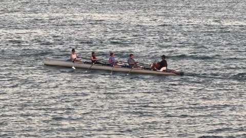 Turkey, Istanbul, September 2, 2026. Rowing team practices on the water dur.. Stock-Footage 344664155