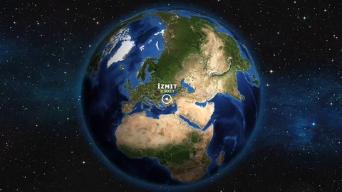 TURKEY IZMIT ZOOM IN FROM SPACE Stock Footage 115896868