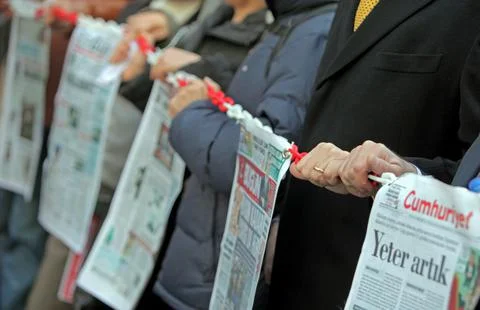 Turkey Journalists Protest Coup Plot - Mar 2011 Fotos de archivo