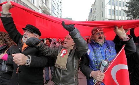 Turkey Journalists Protest Coup Plot - Mar 2011 스톡 사진