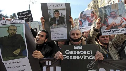 Turkey Journalists Protest Coup Plot - Mar 2011 Fotos de archivo