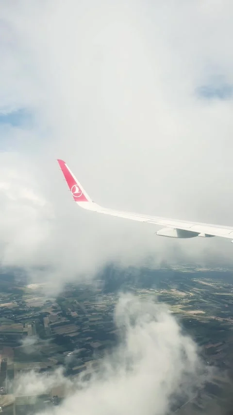 Turkey - June 27, 2025: Wing view, tourism business, flight on an aircraft, view Stock Footage 329606697