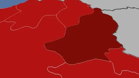 Turkey - Kars outlined on solid map Illustrazione stock