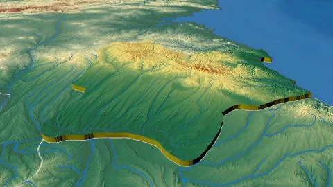 Turkey - Kirklareli extruded on physical map Illustrazione stock