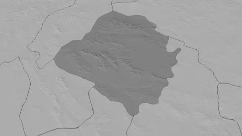 Turkey - Kirsehir outlined on bilevel map Illustrazione stock