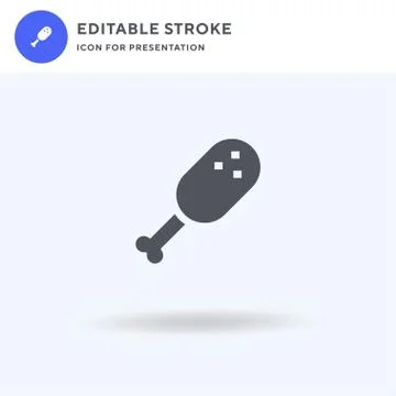 Turkey Leg icon vector, filled flat sign, solid pictogram isolated on white,  イラスト素材