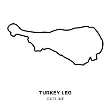Turkey leg outline on white background Stock Illustration