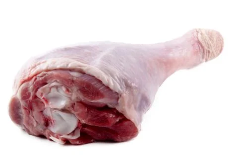 Turkey leg on white background Stock Photos