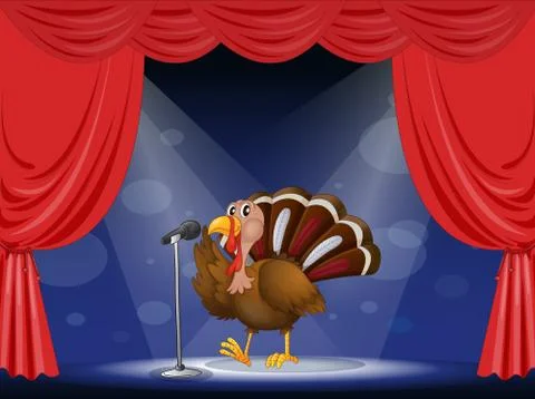 A turkey in the limelight Stock Illustration