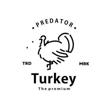 Turkey logo vector outline monoline art icon Stock Illustration