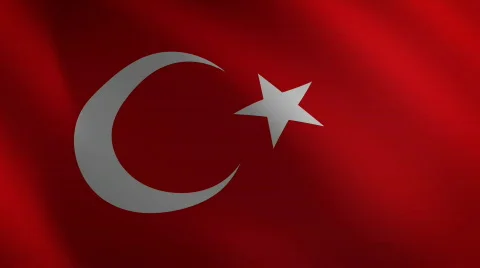 Turkey looping flag waving in the wind Stock Footage 796393