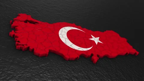 Turkey map 3d. 3d map of Turkey. Stock Footage 276117494