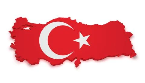 Turkey map 3d shape Stock Illustration