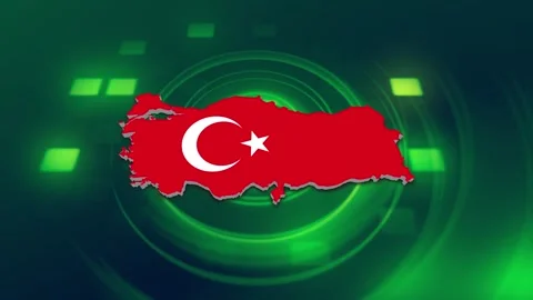 Turkey Map and Flag Background Stock Footage 344030302