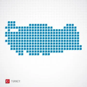 Turkey map and flag icon Illustrazione stock